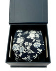 Lunar Blossom Navy Floral Tie