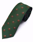 Ascot Green - Polyester Tie featuring embroidered jockeys on rich green satin for a classic race day look.
