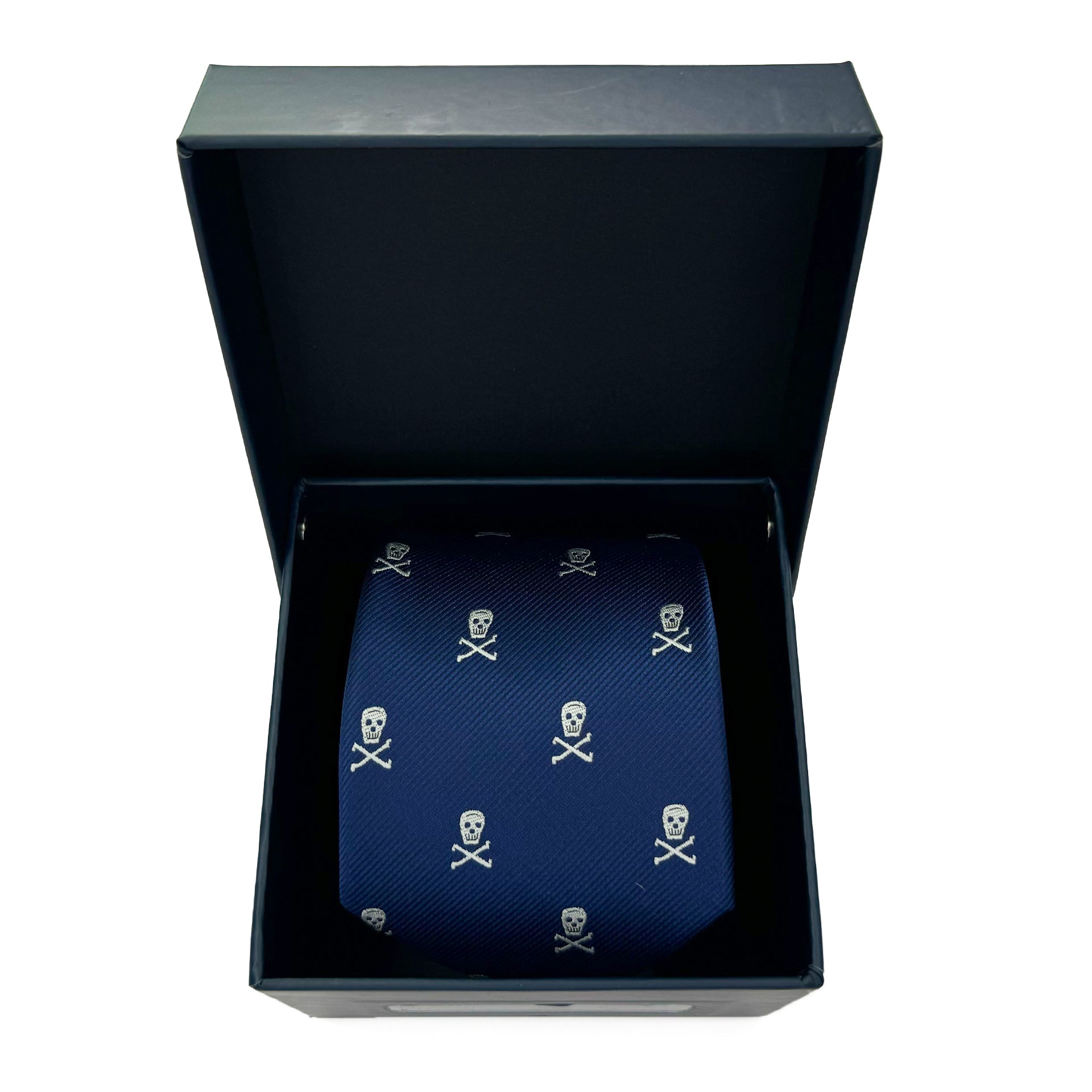 Navy Skull & Crossbones - Polyester Tie