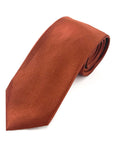 Burnt orange men's silk tie, crafted from 100% pure silk, featuring a luxurious sheen and sophisticated design.