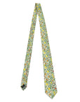 Pomegranate Ivory men's tie featuring floral and fruit design in ivory and green colorway, handcrafted from cotton.
