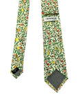 Pomegranate Ivory men's tie featuring William Morris design with lush foliage and fruits in ivory and green colors.