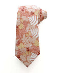 **Alt text:** Stylish Autumn Fern men's tie featuring a vibrant pattern of colorful leaves and ferns in warm earthy tones, perfect for adding a seasonal touch to formal or casual outfits.