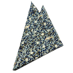 Songbird Garden Navy - Pocket Square
