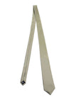 "Light Grey Satin Polyester Tie and Pocket Square Set for formal wear"