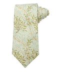 Willow Mist men's tie in sage and cream with botanical leaf pattern, perfect for spring and summer attire.