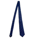 Classic Navy Polka Dot Silk Tie featuring white polka dots on a navy background, crafted from pure mulberry silk.