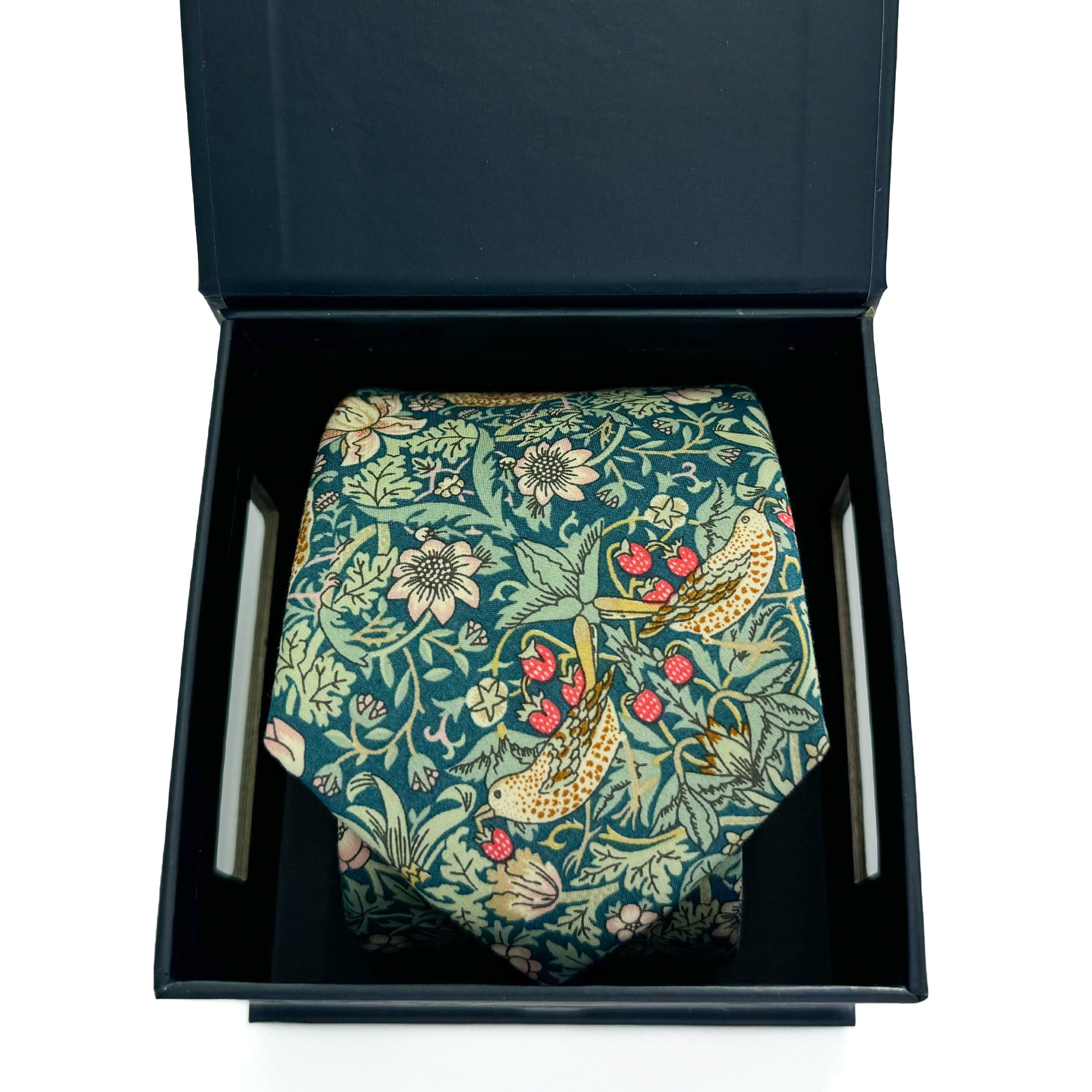 Strawberry Thief Teal Liberty Cotton Tie – Crossrow London