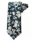 Lunar Blossom Navy Floral Tie