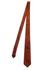 Burnt orange men's silk tie, crafted from 100% pure mulberry silk, showcasing a luxurious sheen.