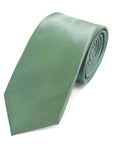 Sage Green men's tie made from 100% pure silk, showcasing luxurious texture and subtle sheen.