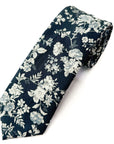 Lunar Blossom Navy Floral Tie