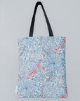Pastel Blue Ornate Floral Tote Bag
