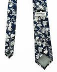 Lunar Blossom Navy Floral Tie