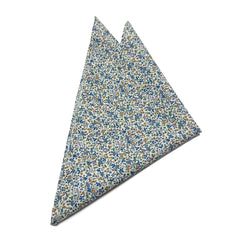 Ivory Bluebell - Cotton Pocket Square