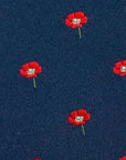 Navy Poppy Polyester Tie