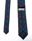 Navy Poppy Polyester Tie