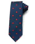 Navy Poppy Polyester Tie