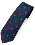 Navy Poppy Polyester Tie