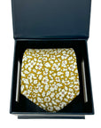Feather Meadow Yellow Liberty Tana Lawn cotton tie, handmade from genuine Liberty fabric.