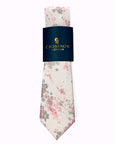 Blossom Drift – Ivory Floral Jacquard Tie
