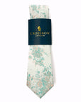 Coral Reef – Mint & Peach Floral Jacquard Tie