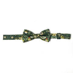 Strawberry Thief Forest Green kids' Liberty print cotton bow tie, William Morris design.