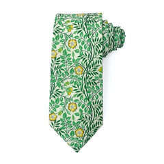 William Morris's Sweet Briar Men's Tie featuring an intricate floral pattern in rich hues.