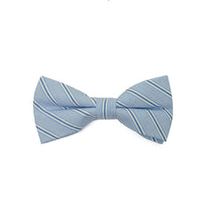 Striped Sky kid's bow tie with blue and white stripes.