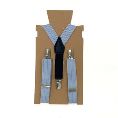 Striped Sky kid's braces made of premium cotton and leather.
