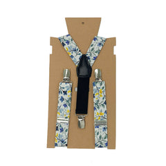 Blue Blossoms Boy's Braces made of premium cotton and leather.