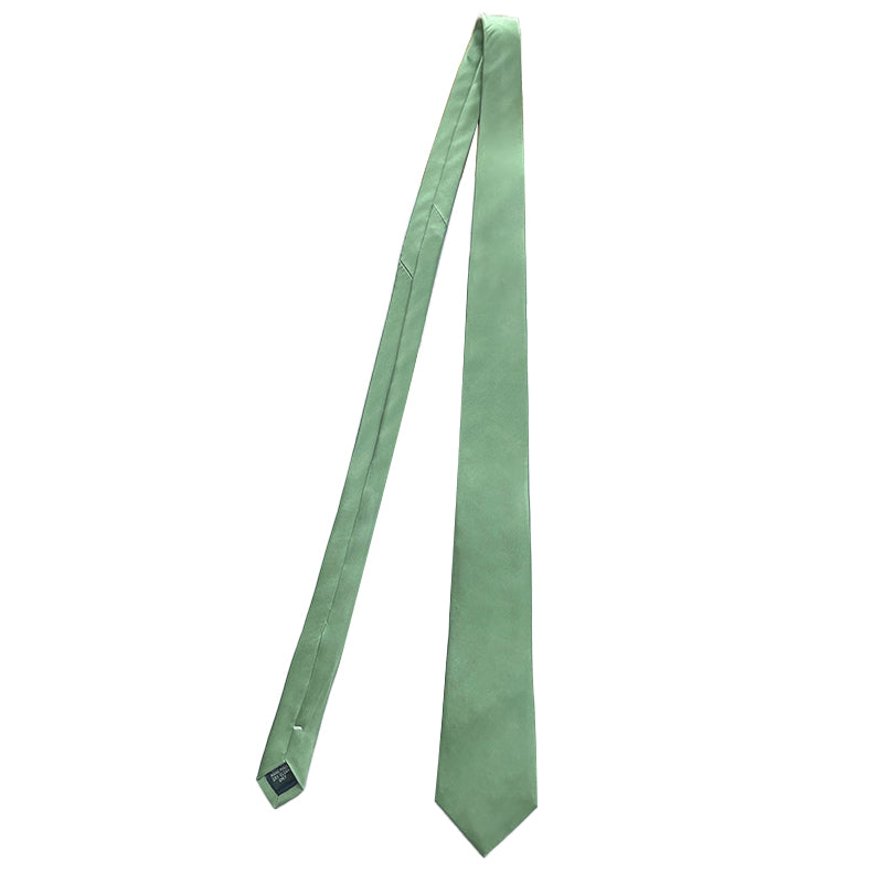 Sage Green men's silk tie made from 100% mulberry silk, showcasing a smooth texture and elegant sheen.