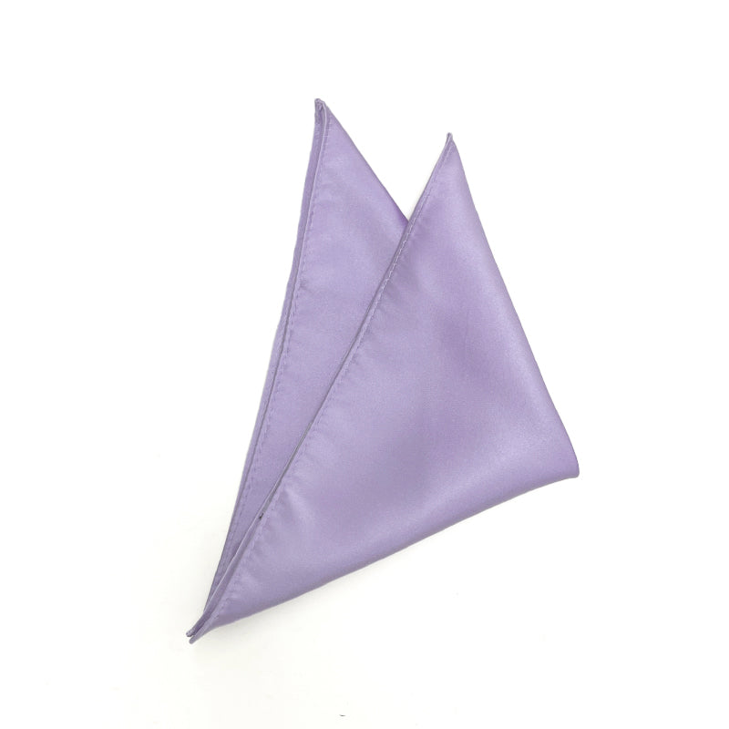 Lavender Mulberry Silk Pocket Square with a gentle pastel shade and smooth texture