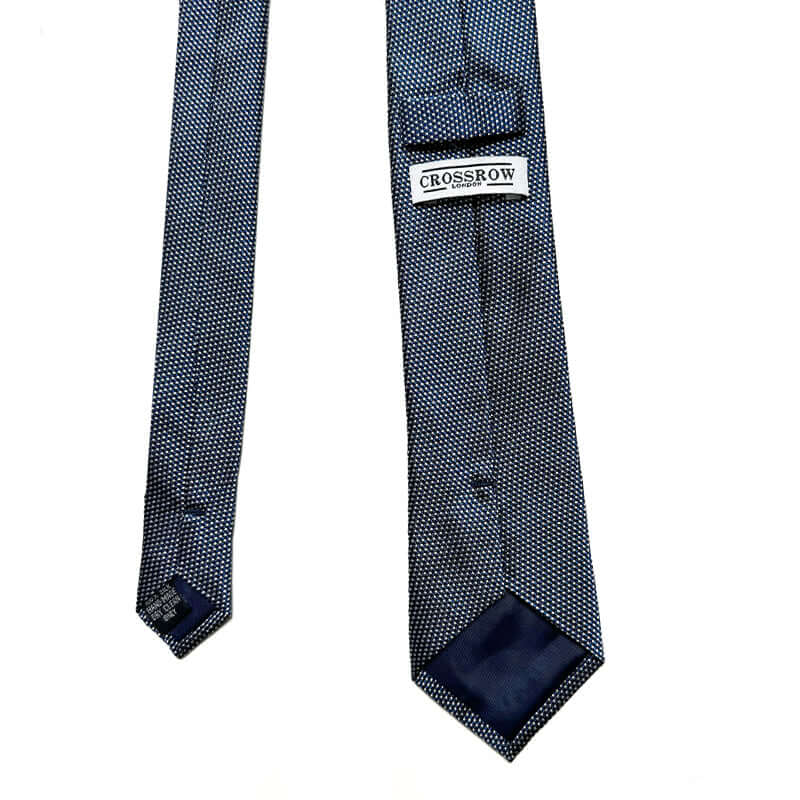 Midnight Blue men's jacquard silk tie featuring a classic pattern, ideal for formal and casual occasions.