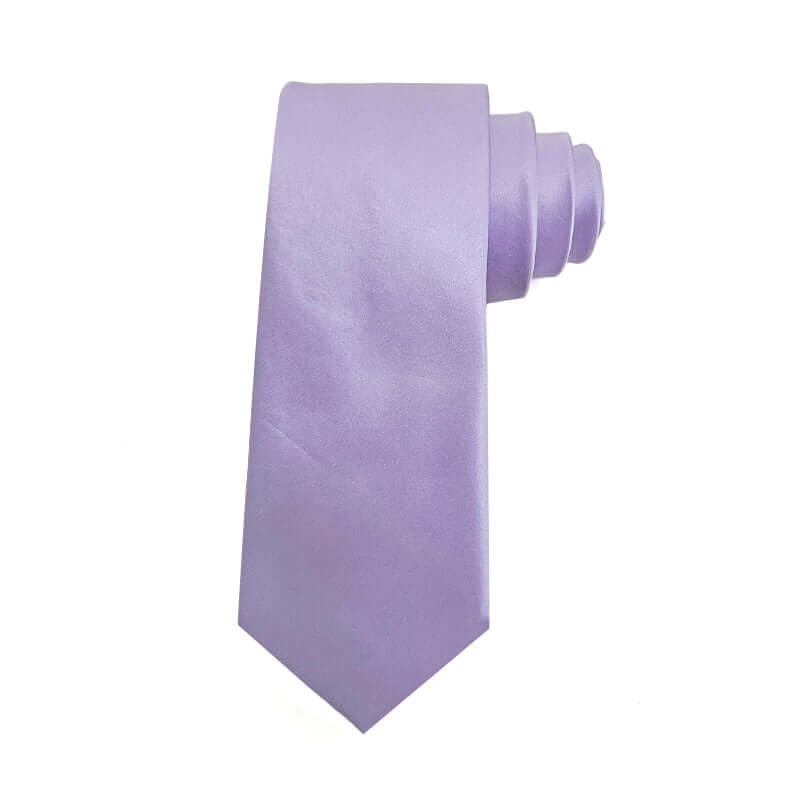 Lavender Blue men's silk tie in soft lavender hue, crafted from 100% pure mulberry silk for elegant style.