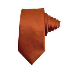 Burnt Orange - Solid sateng polyester slips &amp; lommer firkantet sett