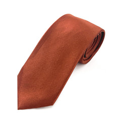 Burnt orange men's silk tie, crafted from 100% pure silk, featuring a luxurious sheen and sophisticated design.