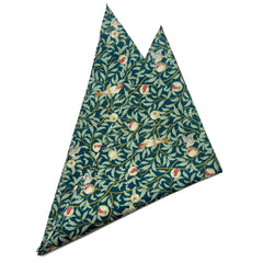 Songbird Garden Teal - Pocket Square
