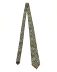 Willow Noir men's tie featuring William Morris's "Willow" pattern in black and sage green for formal wear.