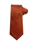 Burnt orange men's silk tie made from pure mulberry silk, showcasing a luxe sheen for formal occasions.
