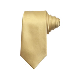 Champagne - Solid sateng polyester slips &amp; lomme firkantet sett