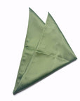 Olive - Solid Satin Polyester Tie & Pocket Square Set