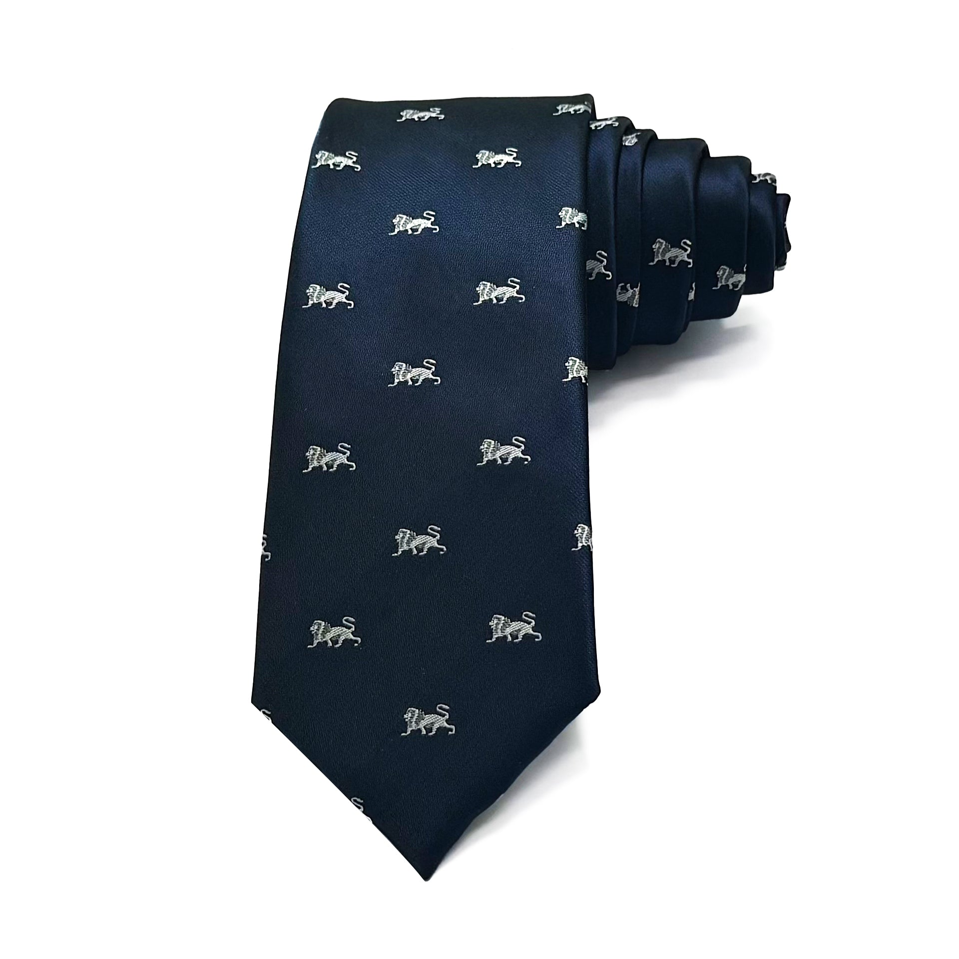 Lion's Crest Navy – Woven Polyester Tie
