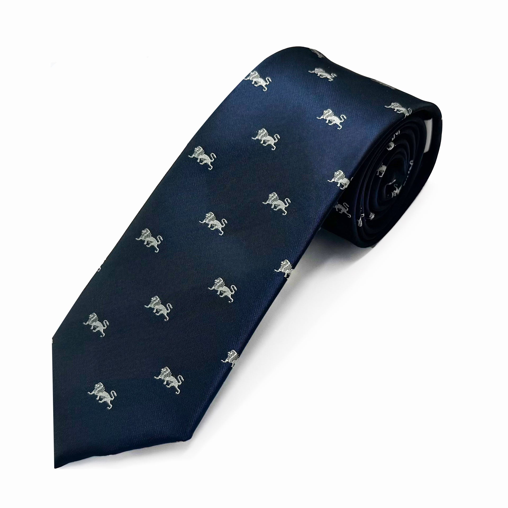 Lion's Crest Navy – Woven Polyester Tie