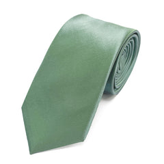 Sage Green men's tie made from 100% pure silk, showcasing luxurious texture and subtle sheen.