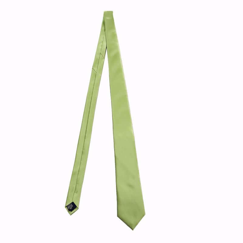 Sage Green Solid Satin Polyester Tie and Pocket Square Set for formal wear