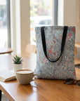 Pastel Blue Ornate Floral Tote Bag