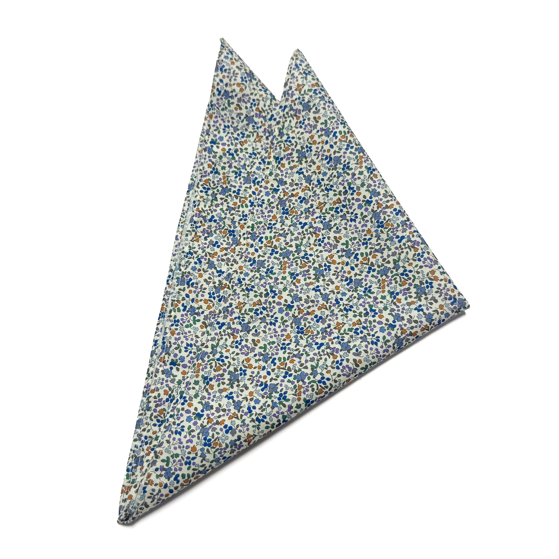 Ivory Bluebell - Cotton Pocket Square