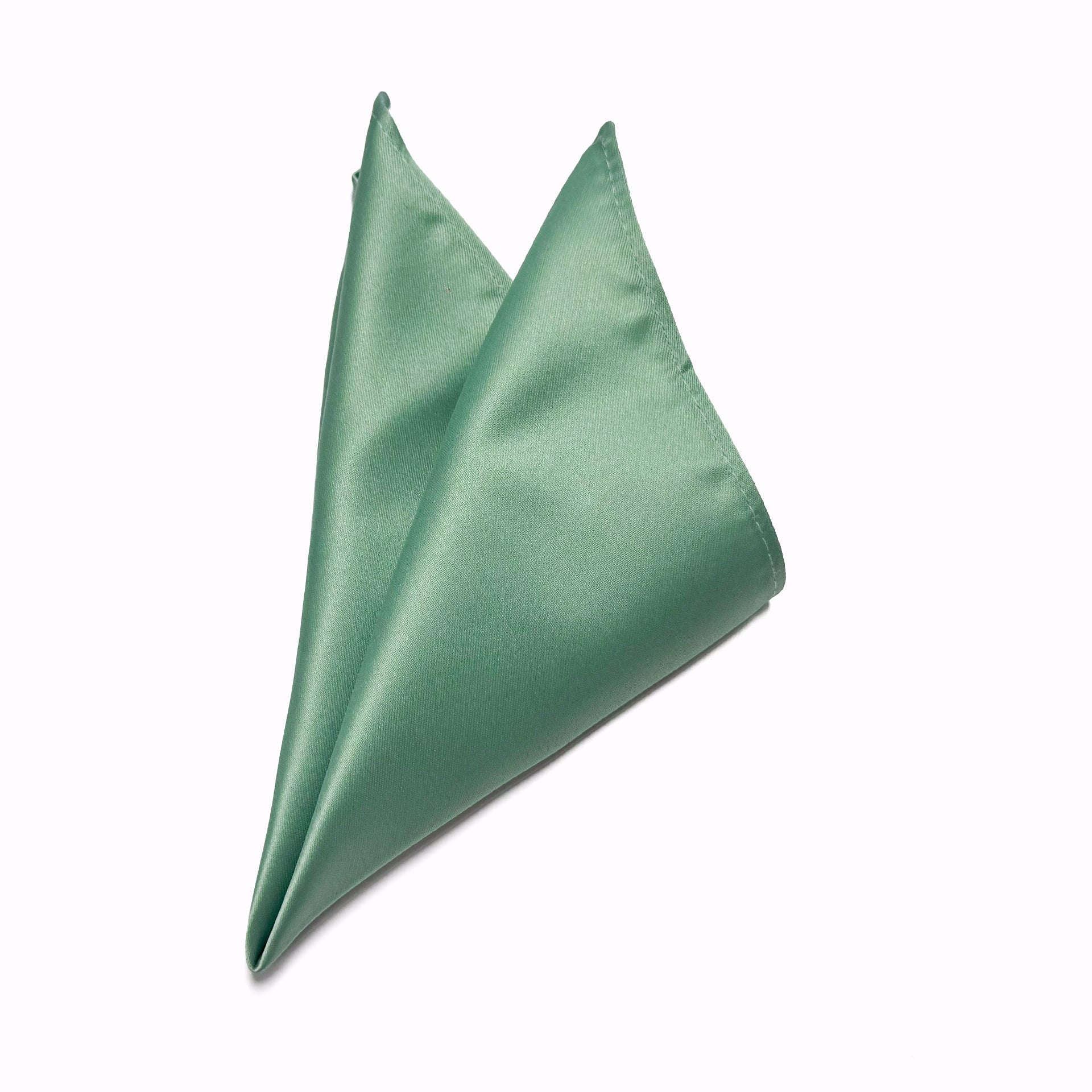 Sage Green - Satin Polyester Tie &amp; Pocket Square Set
