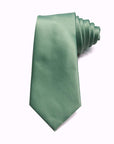 Sage Green - Satin Polyester Tie & Pocket Square Set